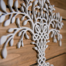 Load image into Gallery viewer, Rustic Wood & 3D Printed Tree of Life Wall Hanging – Celtic Inspired Layered Wall Art