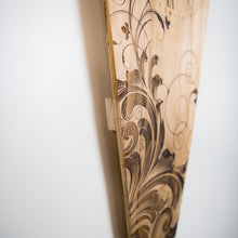 Load image into Gallery viewer, Laser Engraved Coffin Gothic Wall Clock Handmade Pine