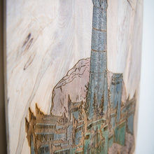 Load image into Gallery viewer, Minas Morgul Reclaimed Pallet Wood Wall Art | Handcrafted Fantasy Wood Burn Decor