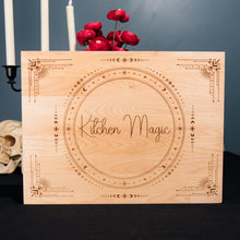 Load image into Gallery viewer, Solid Wood Serving Board, Kitchen Magic Engraved Wooden Cutting Board 16x12, Handmade 16-Inch