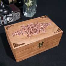 Load image into Gallery viewer, Wooden Trinket Box with 3D Printed Organizer Insert | Celtic-Inspired Keepsake Box