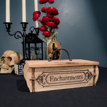 Load image into Gallery viewer, Rustic Wooden Trinket Box with Metal Accents | Laser Engraved Keepsake Chest | 11.5 x 6 x 4