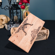 Load image into Gallery viewer, Rustic Wooden Trinket Box with Metal Accents | Laser Engraved Keepsake Chest | 11.5 x 6 x 4