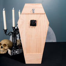 Load image into Gallery viewer, Coffin-Shaped Wall Clock: Handcrafted Wood, Victorian-Inspired Gothic Design, 21.5-Inch