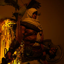 Load image into Gallery viewer, PureArts Assassin's Creed Animus Bayek close up of right side with LED lights on