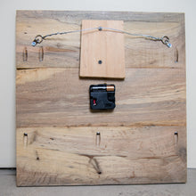 Load image into Gallery viewer, Laser Engraved Skull & Roses Clock made from Reclaimed Pallet Wood Wall
