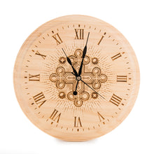 Load image into Gallery viewer, Handcrafted Wooden Laser Engraved Wall Clock – Rustic Decorative Timepiece