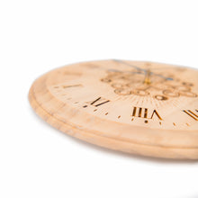 Load image into Gallery viewer, Handcrafted Wooden Laser Engraved Wall Clock – Rustic Decorative Timepiece