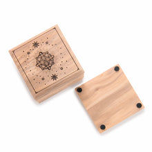 Load image into Gallery viewer, Mystic Tarot Laser Engraved Wooden Coaster Set – Handcrafted Recycled Pallet Wood (Set of 6)
