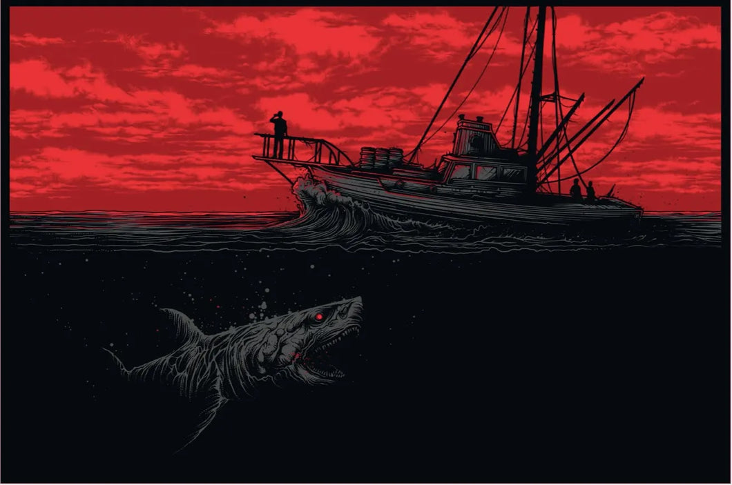 Jaws Gone Fishing (Red) by Dan Mumford