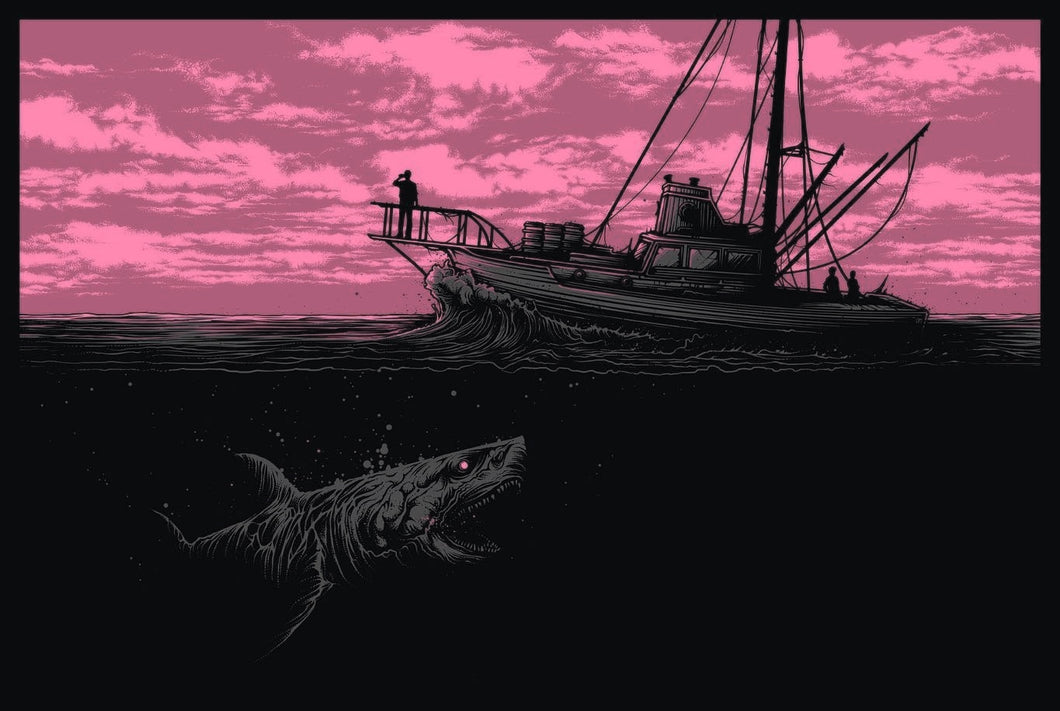 Jaws Gone Fishing (Pink) by Dan Mumford