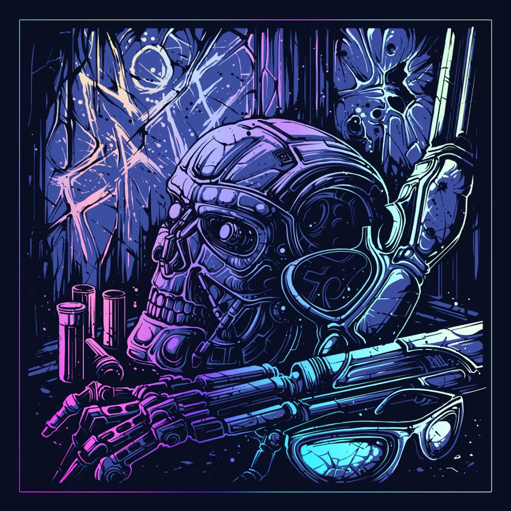 Terminator Foil Variant by Dan Mumford (Framed) x/30 Screen Print Movie Art Poster, 12