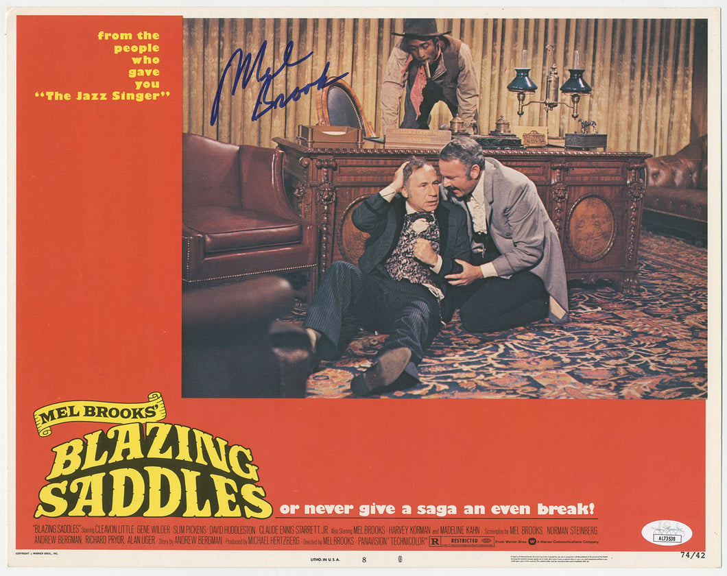 Blazing Saddles SIGNED Mel Brooks Original Vintage #8 Lobby Card