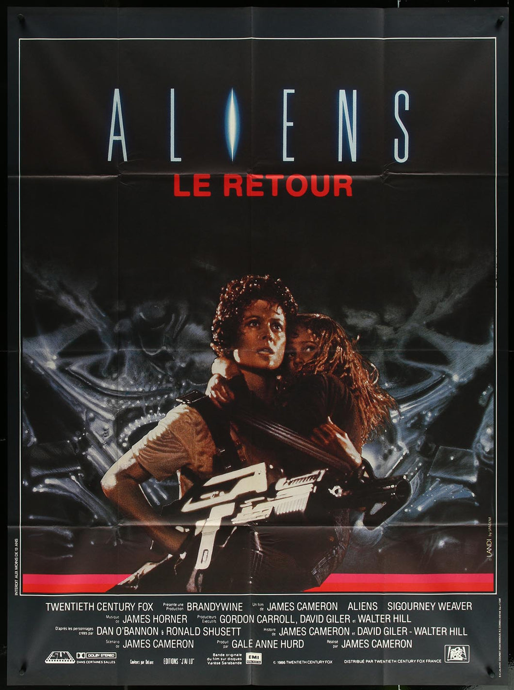 Aliens by Michel Landi French 1p Grande Folded Original Movie Poster 45.75