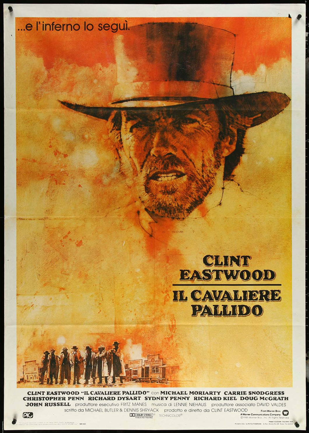 Pale Rider by C. Michael Dudash 1sh Italian Folded Movie Poster Clint Eastwood