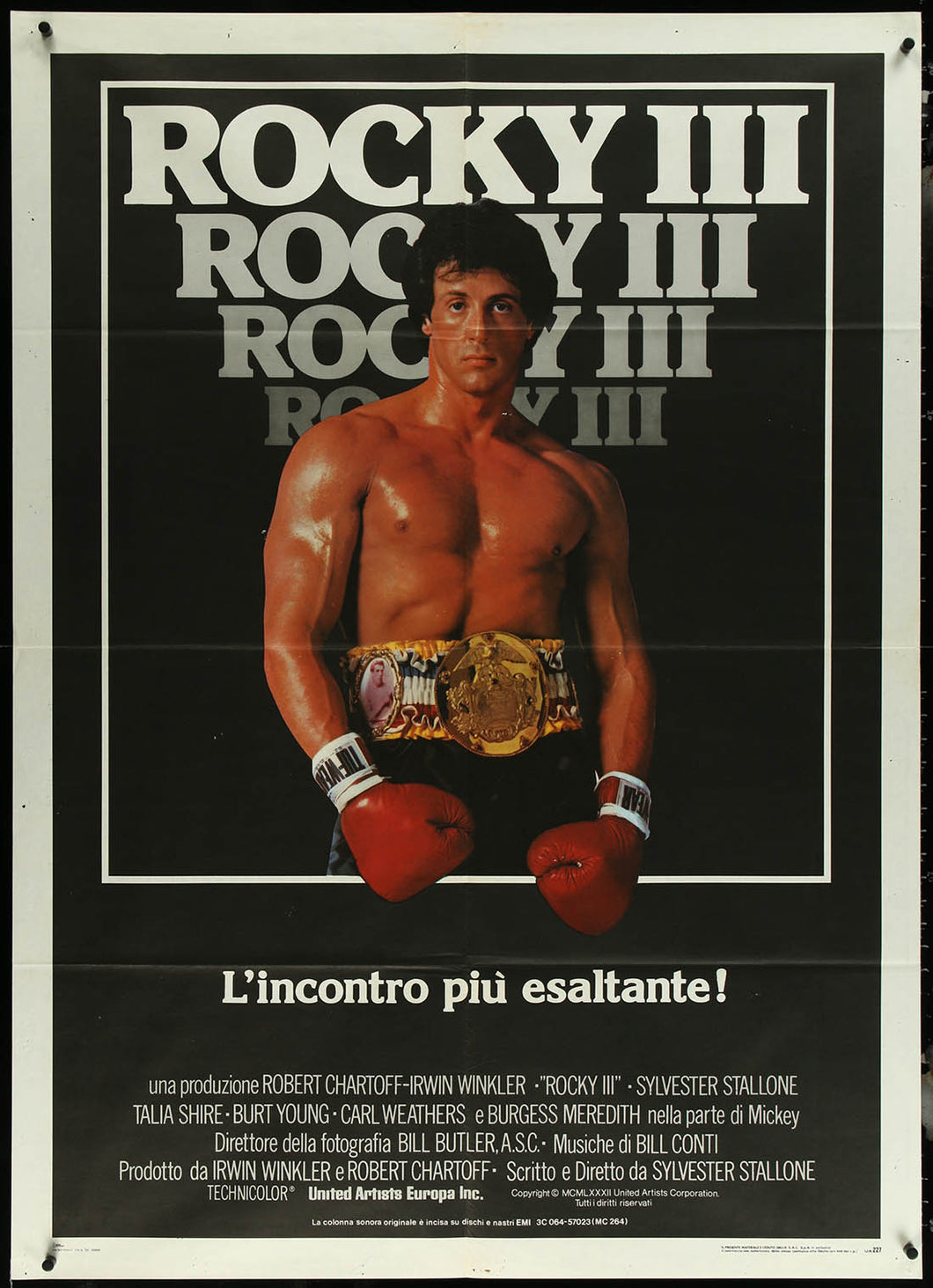 ROCKY III Italian 1p Folded Original Movie Poster 39