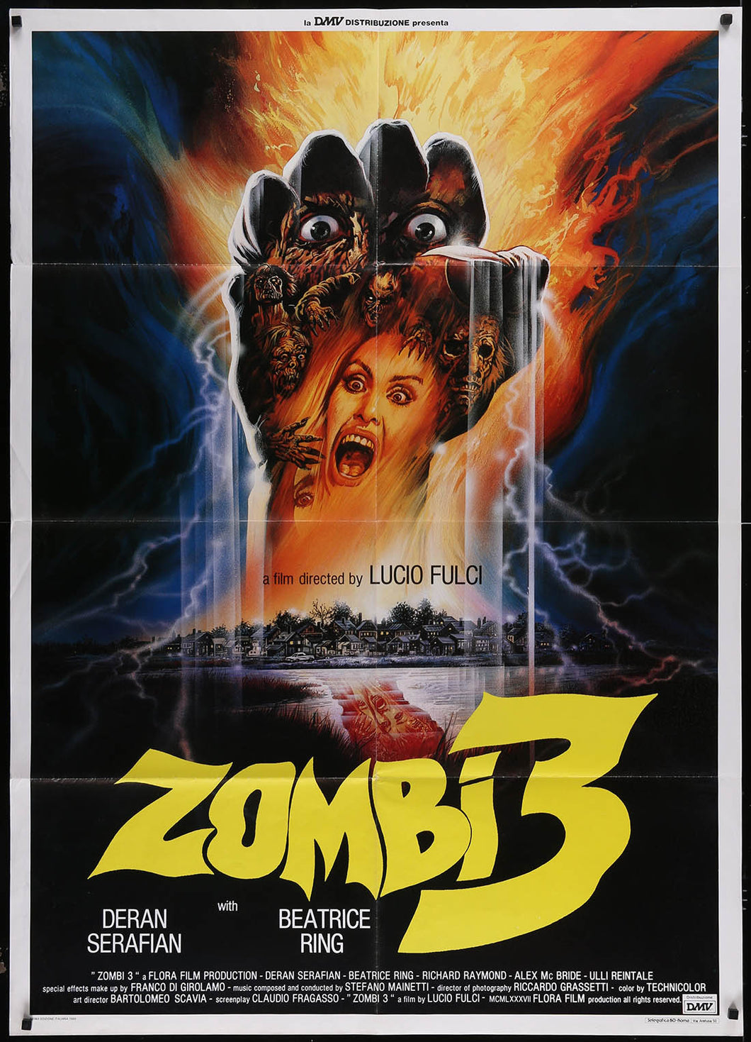 Zombi 3 Italian 1p Folded Original Movie Poster 39