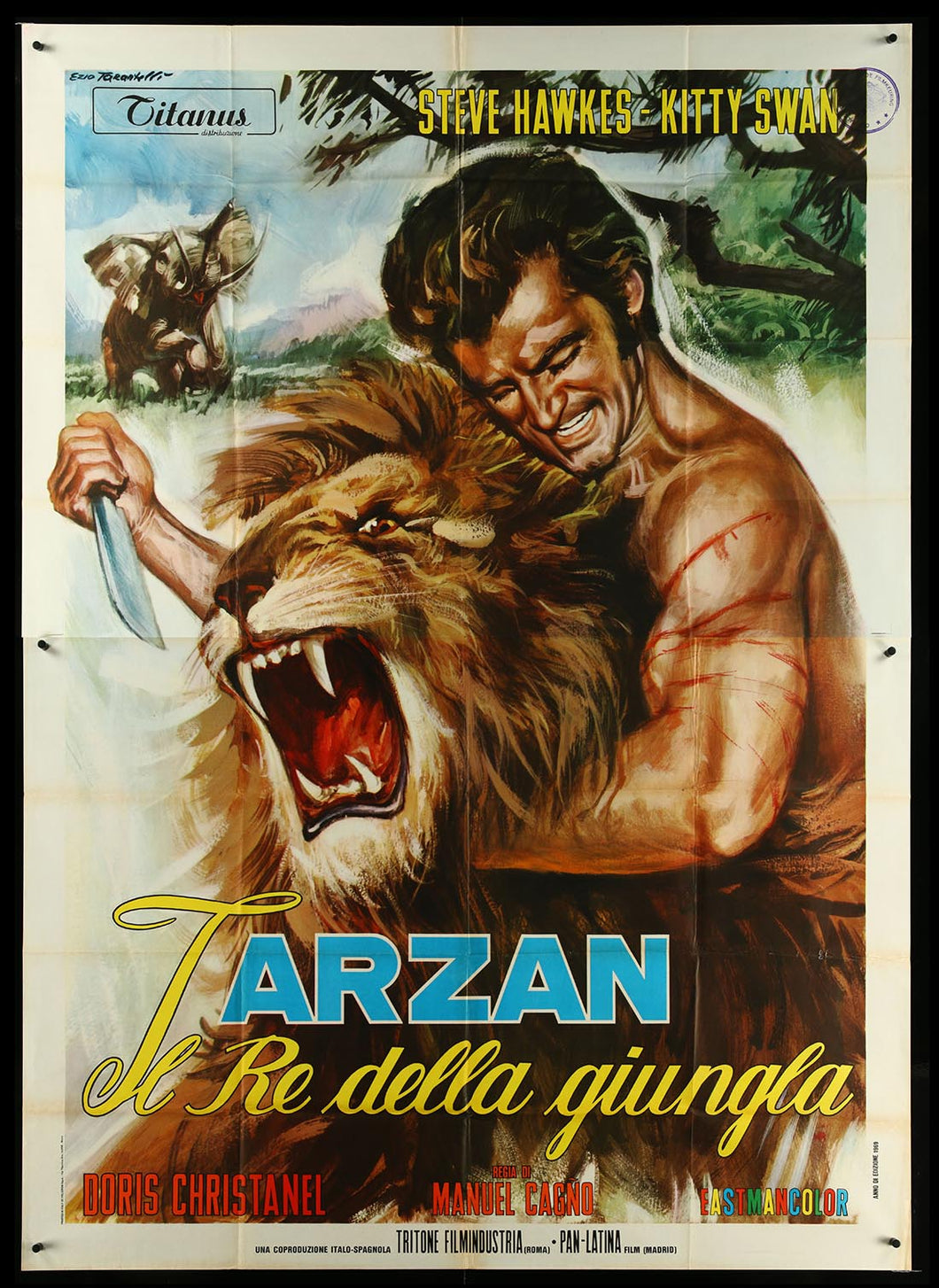 King of the Jungle by Ezio Tarantelli Italian 2p Folded Movie Poster 55