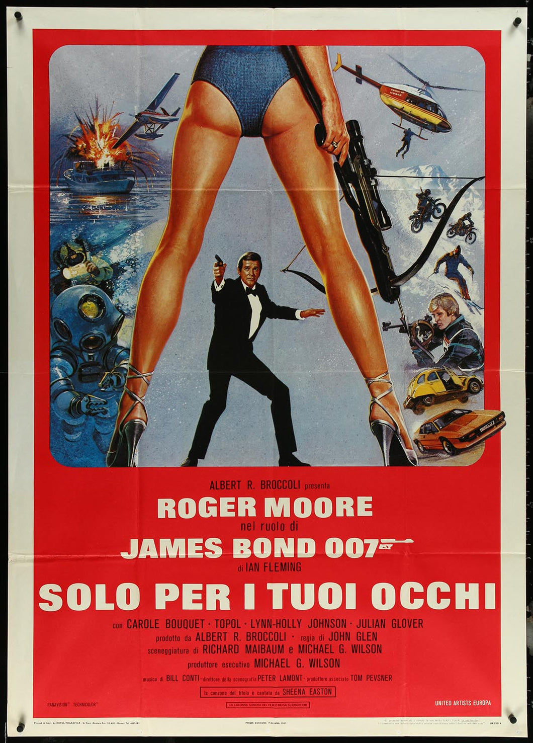 James Bond 007 For Your Eyes Only by Brian Bysouth Italian 1p Folded Movie Poster