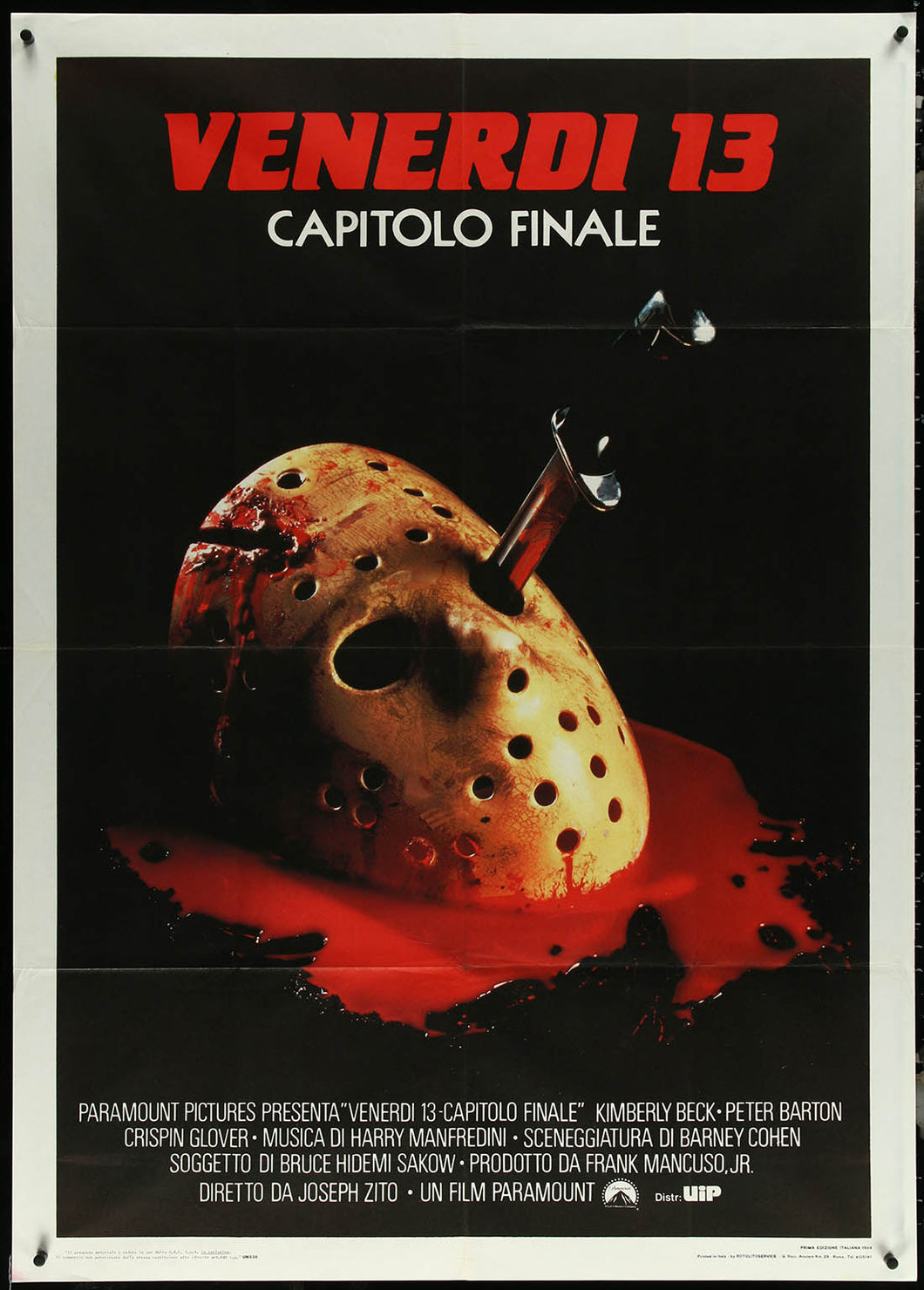 Friday the 13th The Final Chapter Italian 1p Folded Original Movie Poster, 39