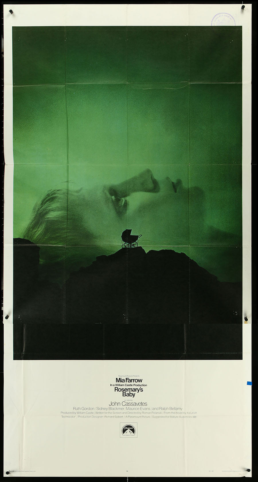 Rosemary's Baby by Steve Frankfurt 3sh Folded Theatrical Three-Sheet Movie Poster