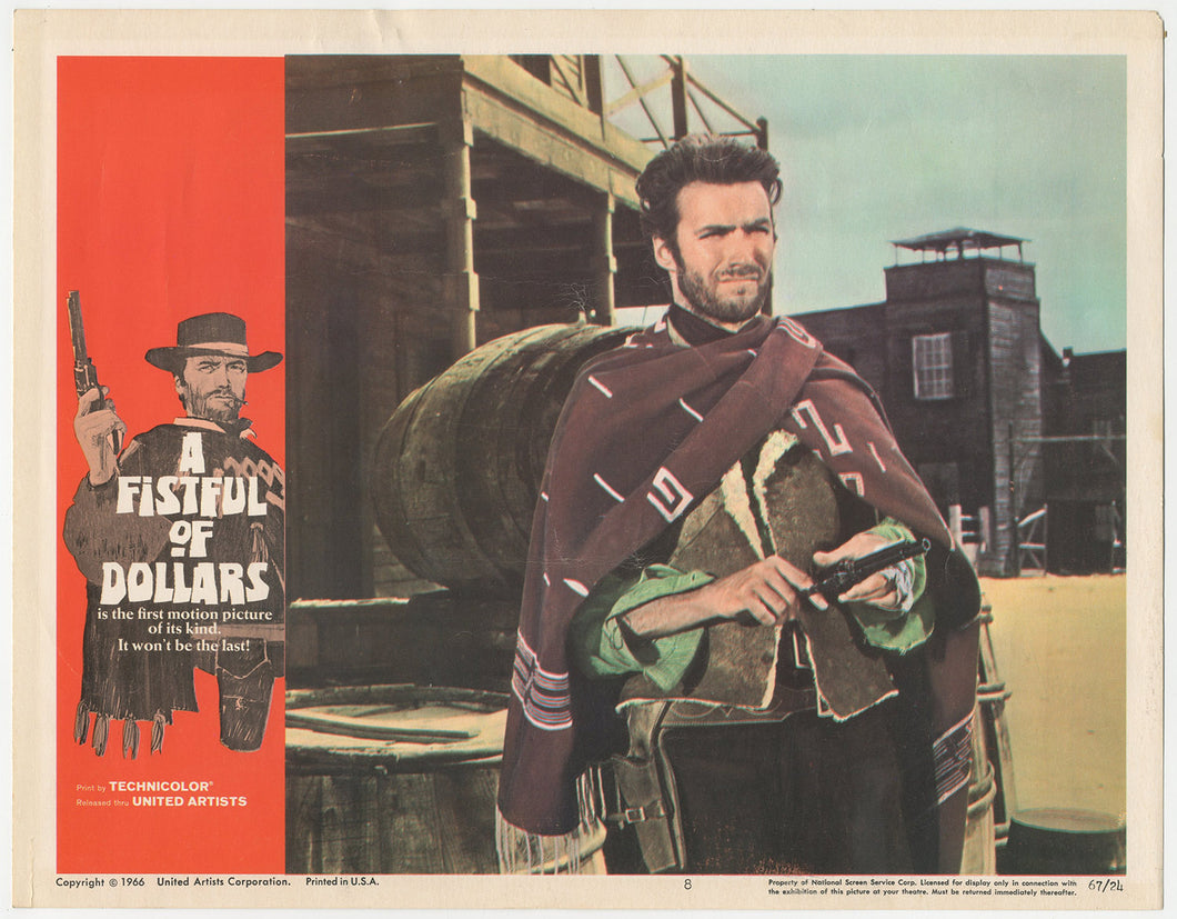 Fistful of Dollars Original Vintage 1967 Theatrical #8 Lobby Card Clint Eastwood