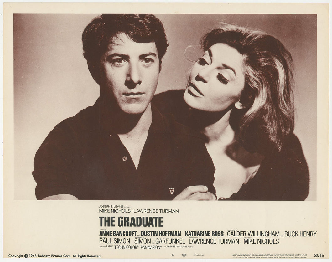 The Graduate pre-Awards Original Vintage #4 Lobby Card Dustin Hoffman Anne Bancroft