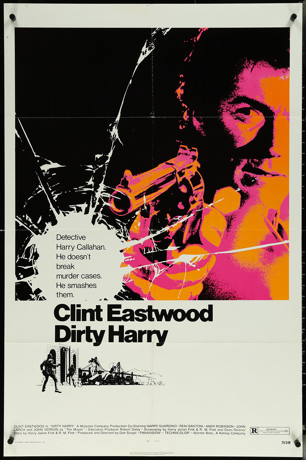 Dirty Harry by Bill Gold 1sh Folded Theatrical One-Sheet Poster