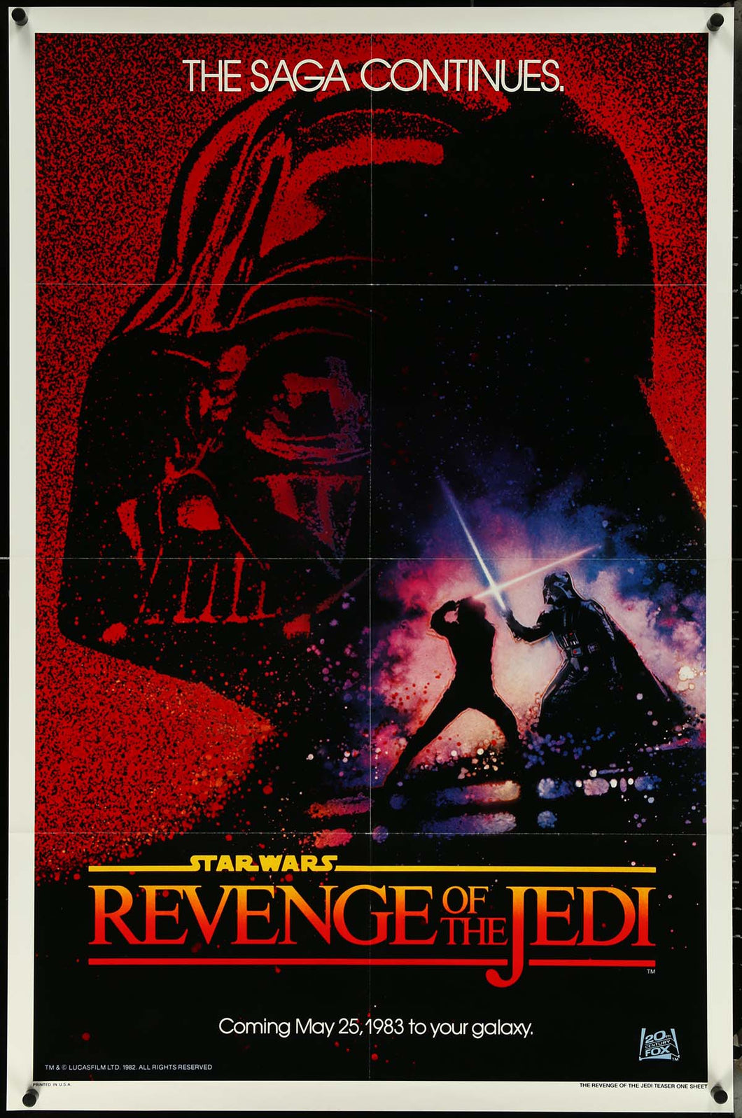 Star Wars Original The Revenge of the Jedi Teaser Folded Poster 1sh by Drew Struzan