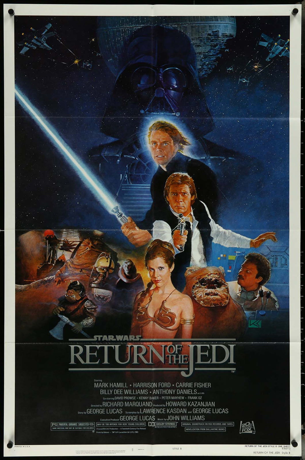 Star Wars Return of the Jedi Style B Kazuhiko Sano 1sh Folded Theatrical Poster