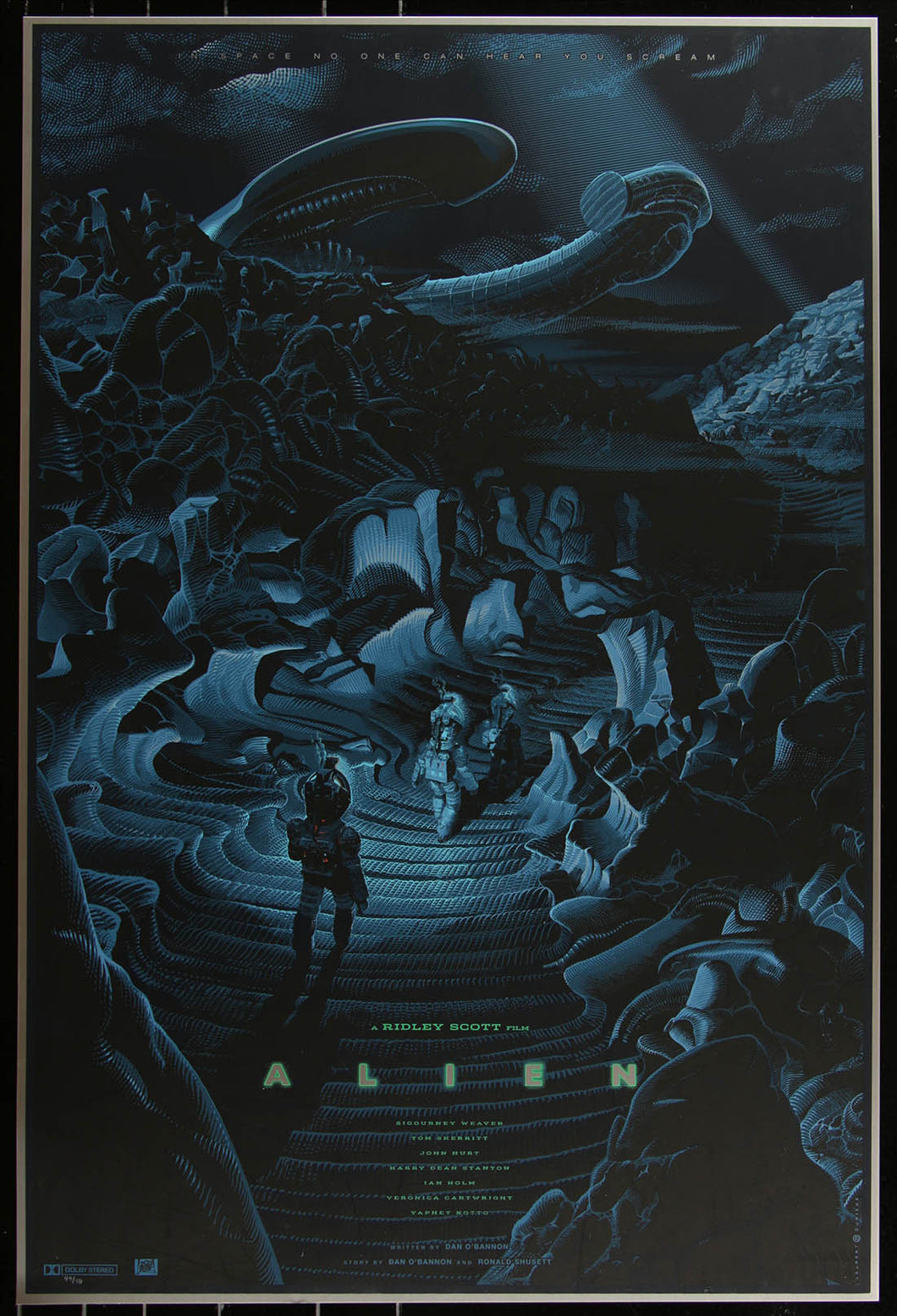 Alien (Metal Variant) by Laurent Durieux 49/50 Screen Print Movie Art Poster