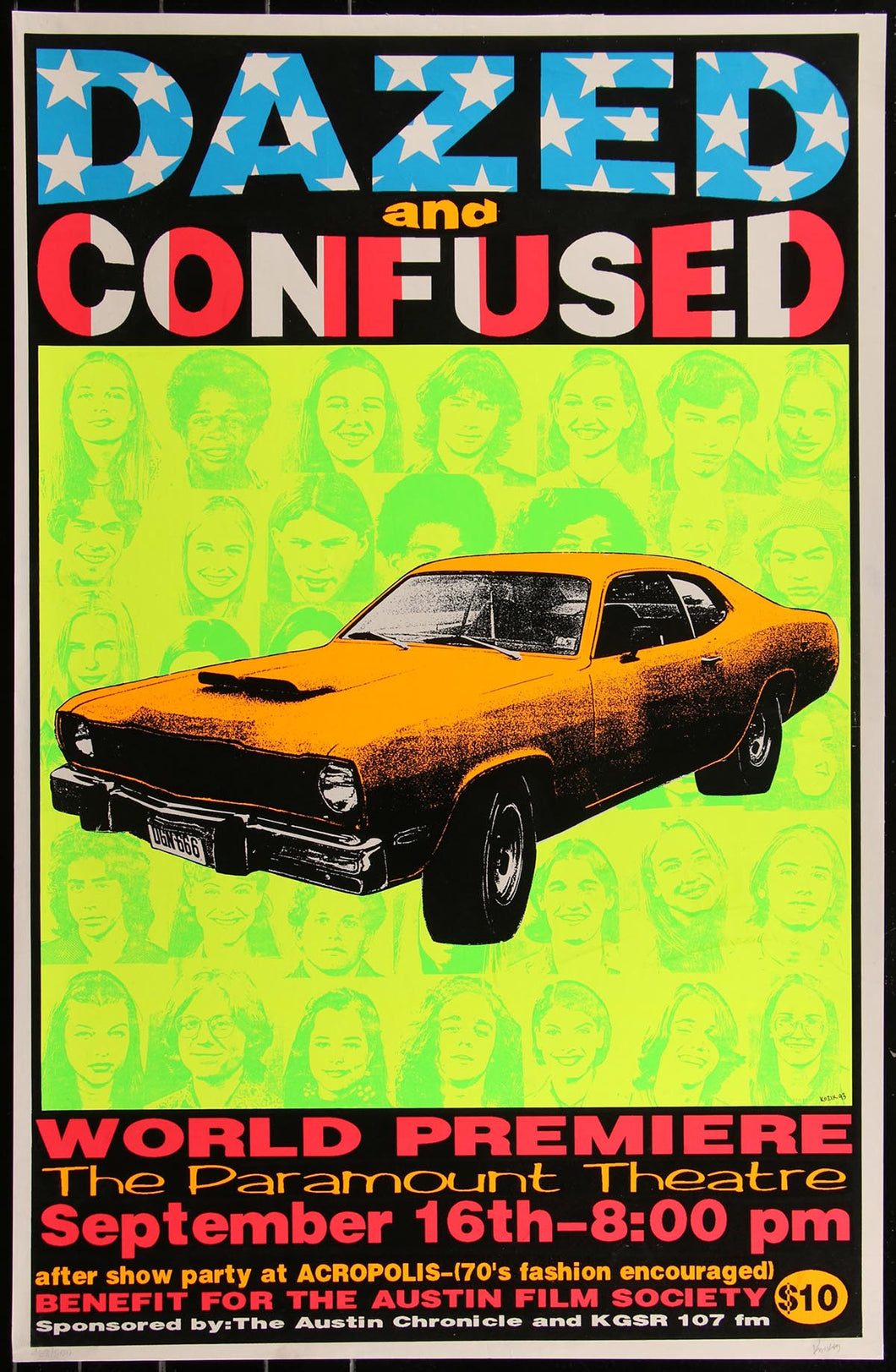 Dazed & Confused Frank Kozik 468/500 Signed/Numbered Screen Print Movie Poster