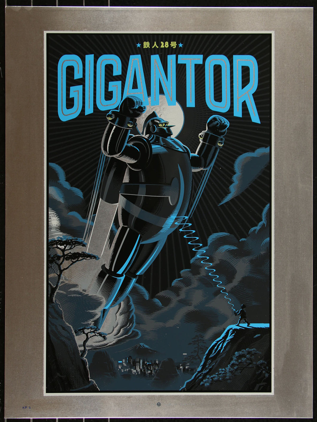 Gigantor Tokyo Night (Metal) by Laurent Durieux AP 6/8 Movie Art Poster Mondo