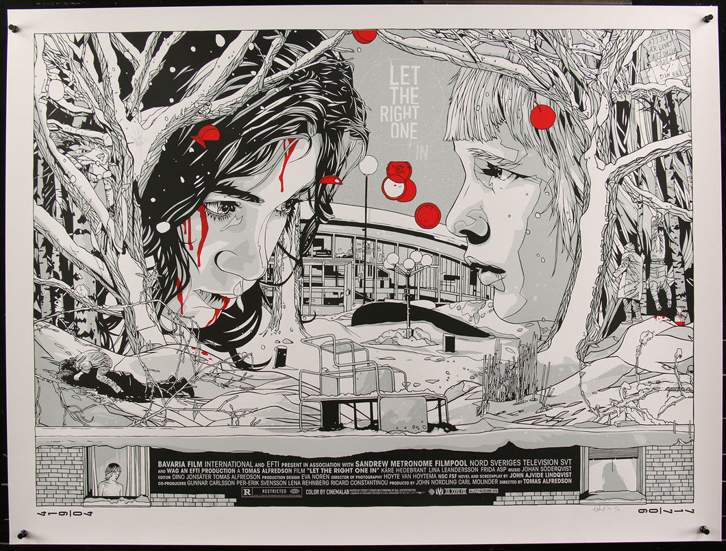 Let the Right One In Tyler Stout Quad Ed. 27/70 Screen Print Movie Art Poster Mondo