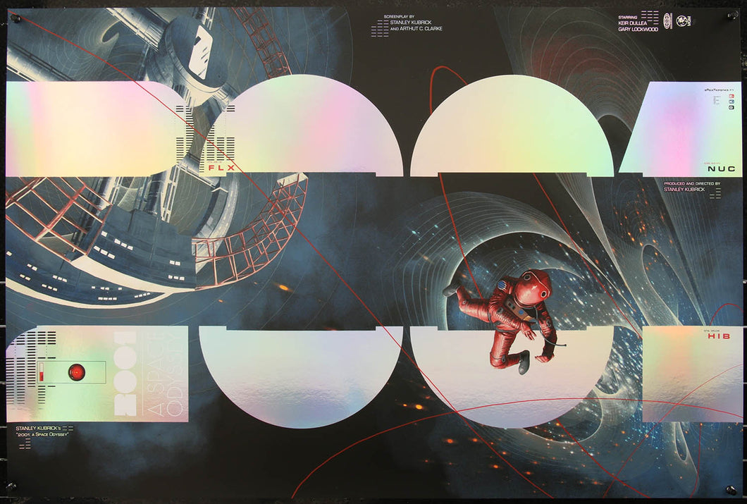 2001: A Space Odyssey (Foil Edition) by J.S. Rossbach 48/60 Screen Print Movie Poster