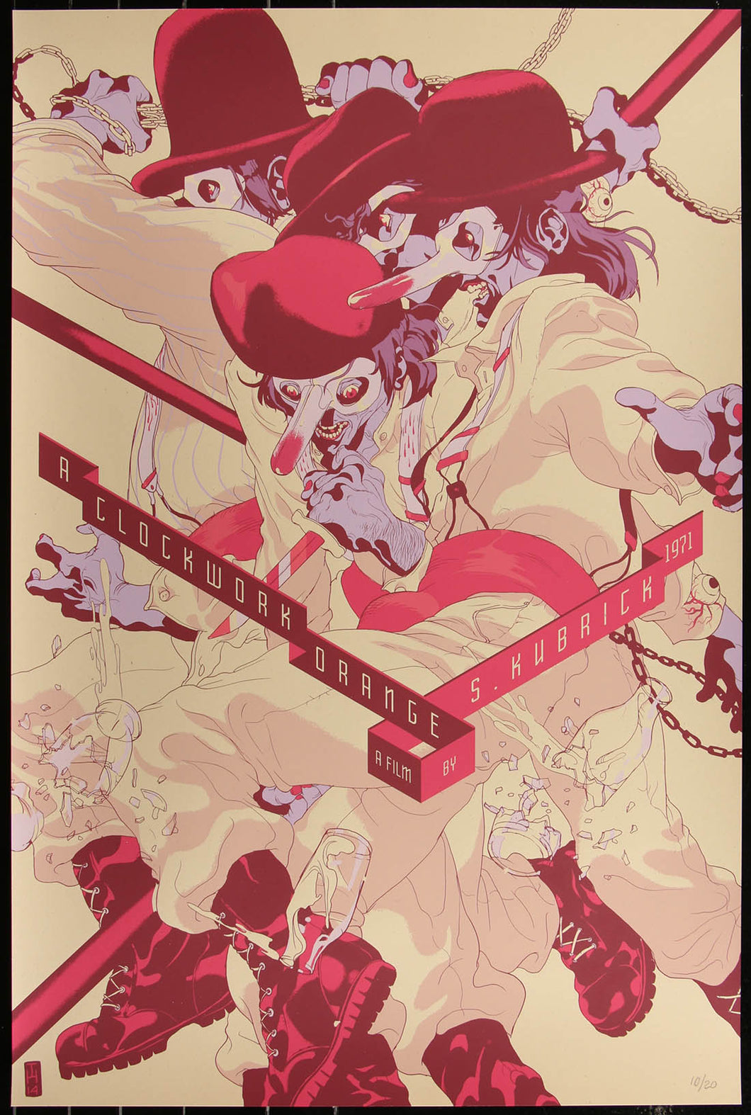 Clockwork Orange (Variant) by Tomer Hanuka 10/20 Screen Print Movie Art Poster