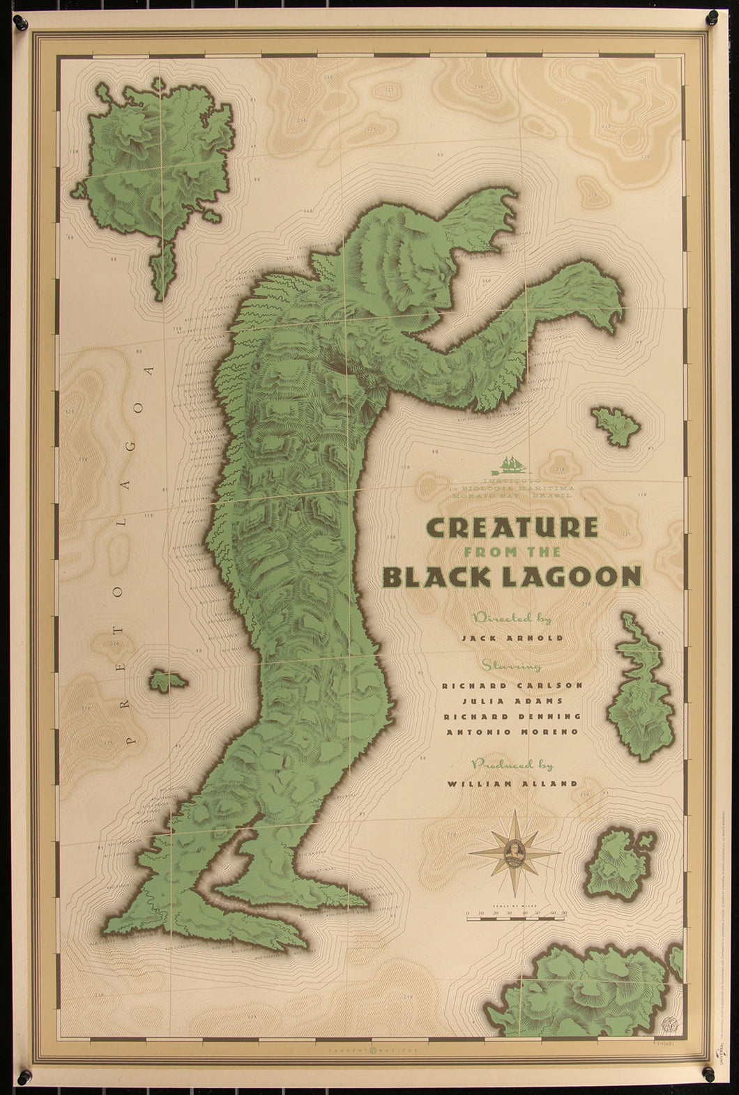 Creature from the Black Lagoon by Laurent Durieux Screen Print Movie Poster Mondo