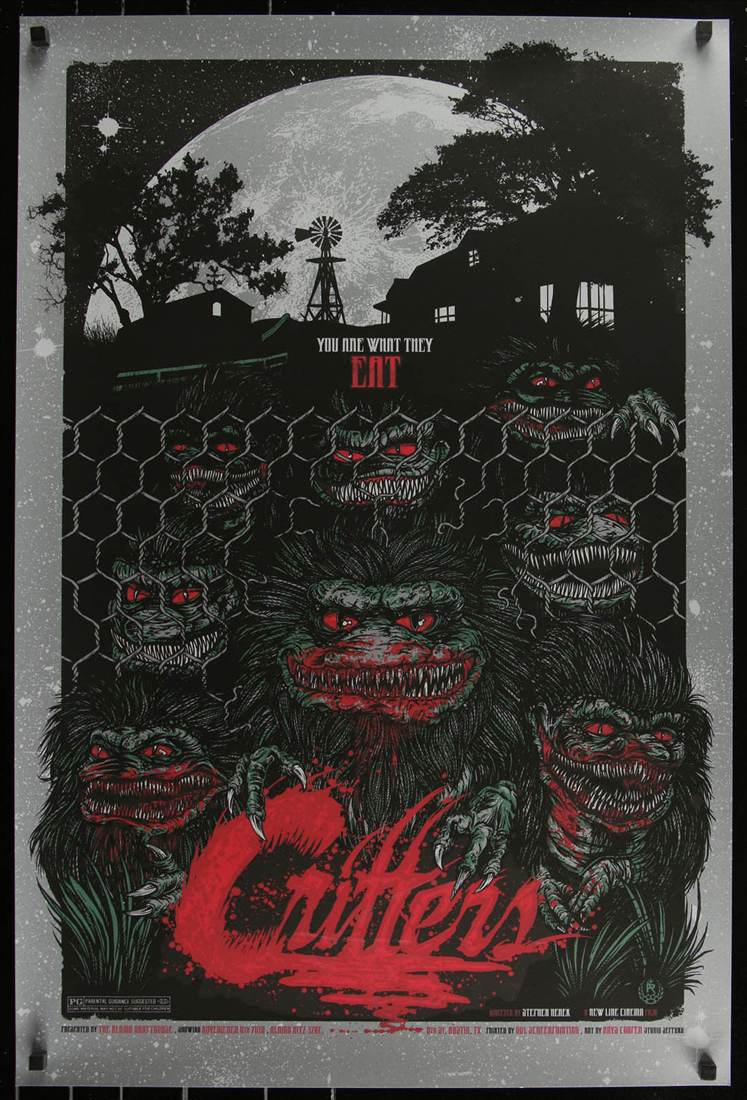 Critters by Rhys Cooper 123/135 Screen Print Movie Art Poster Mondo Alamo