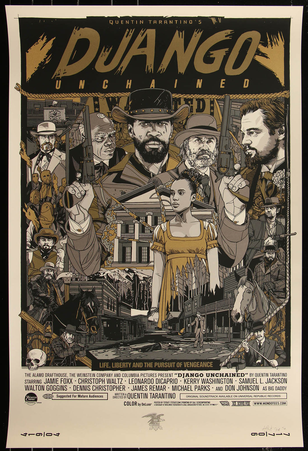 Django Unchained (Variant) by Tyler Stout AP 31/38 Screen Print Movie Art Poster Mondo