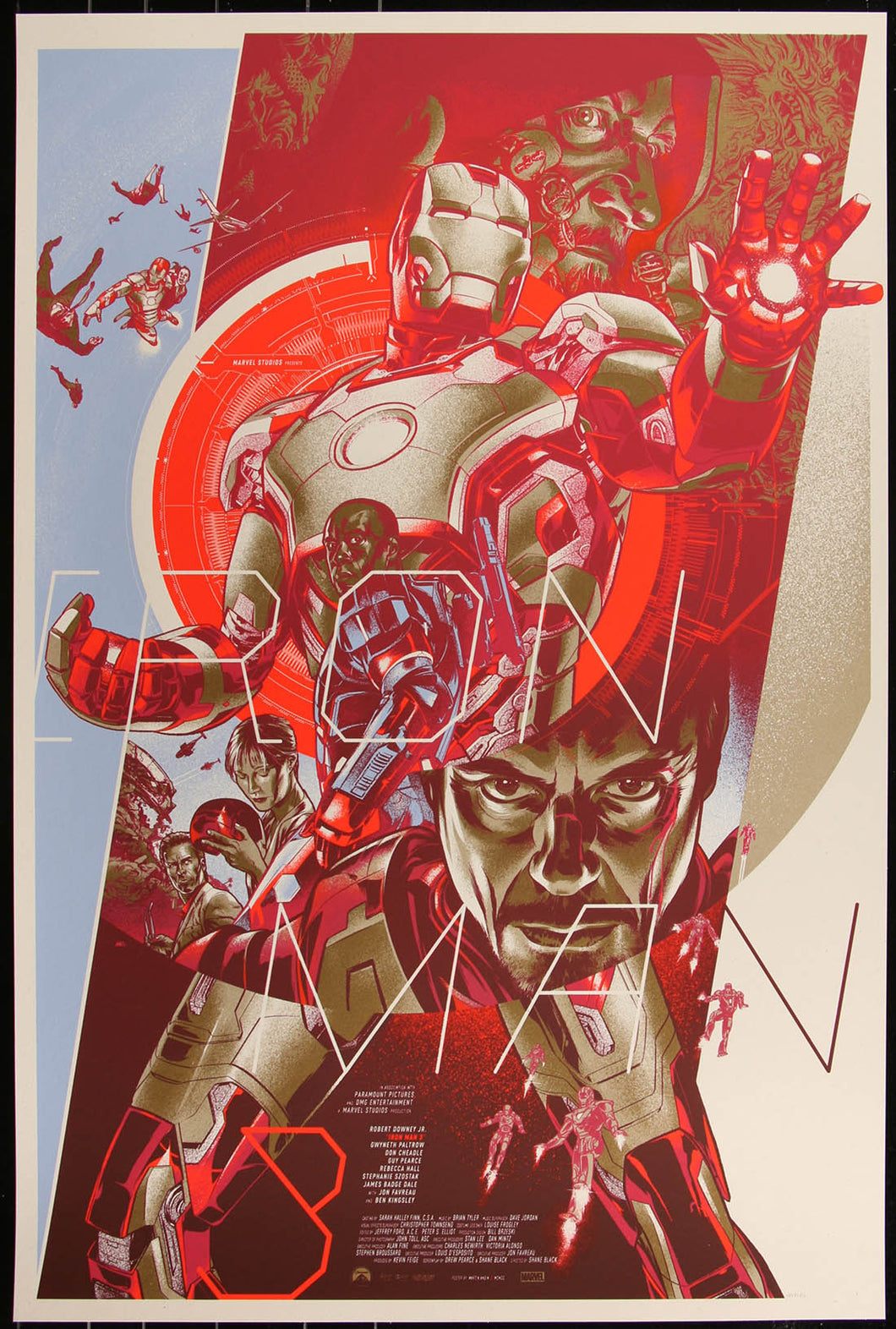 Iron Man 3 (Variant) by Martin Ansin 153/200 Screen Print Movie Art Poster Mondo