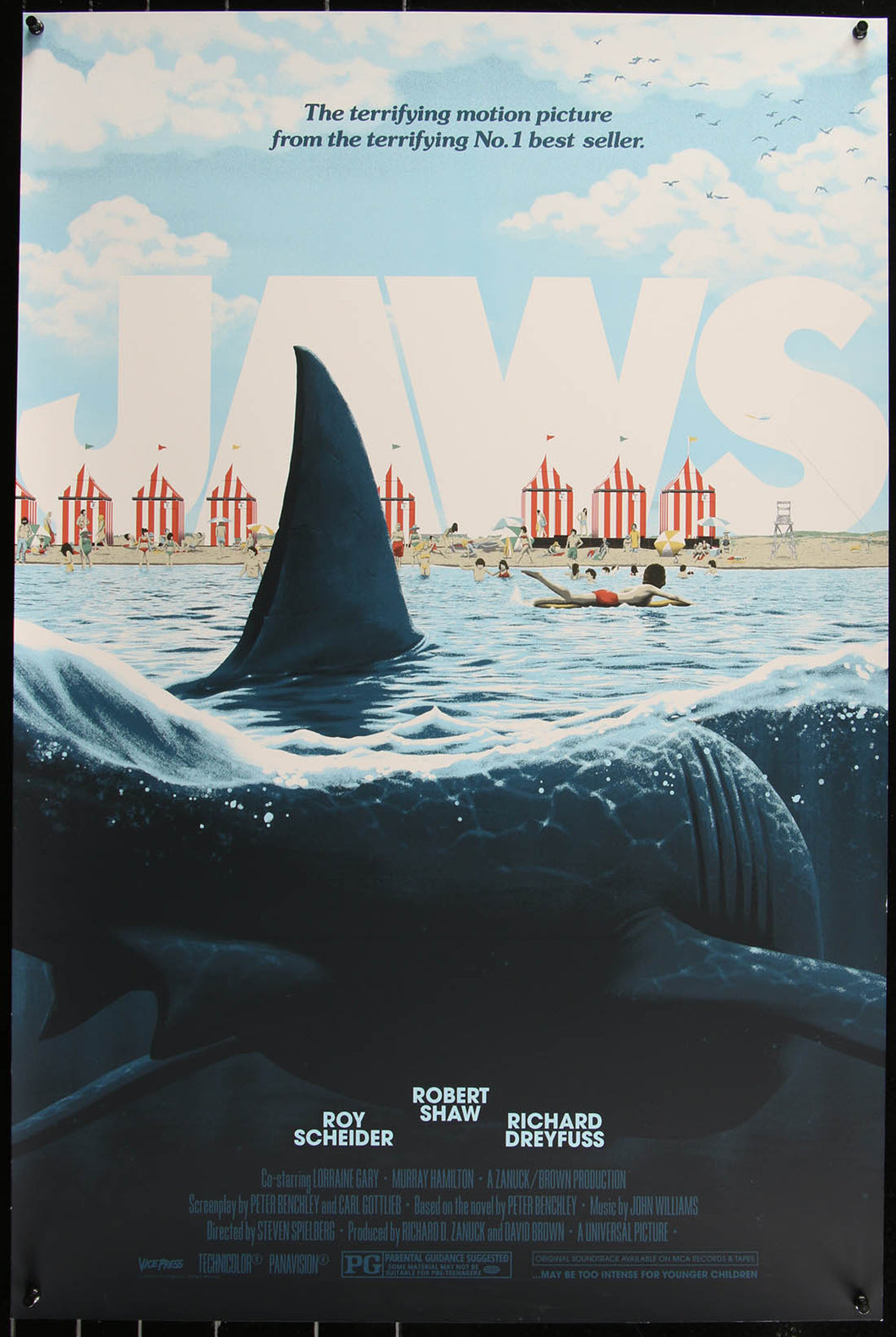 Jaws by Florey 171/200 Screen Print Movie Art Poster Mondo