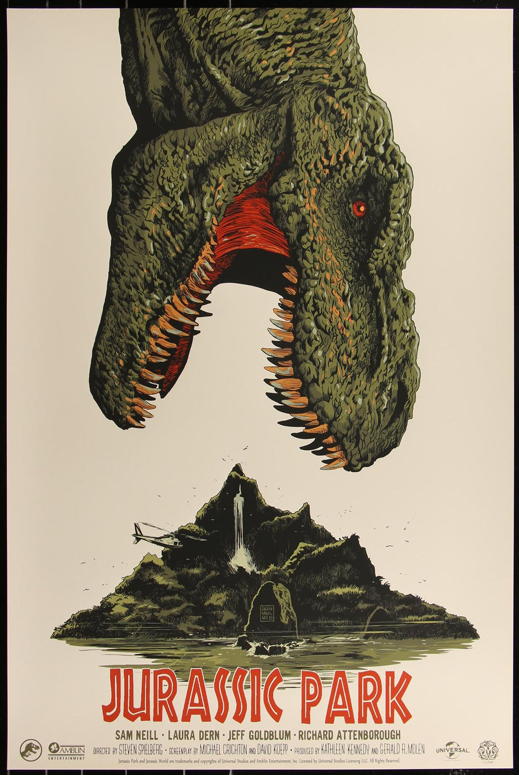 Jurassic Park by Francesco Francavilla 255/400 Screen Print Movie Art Poster Mondo