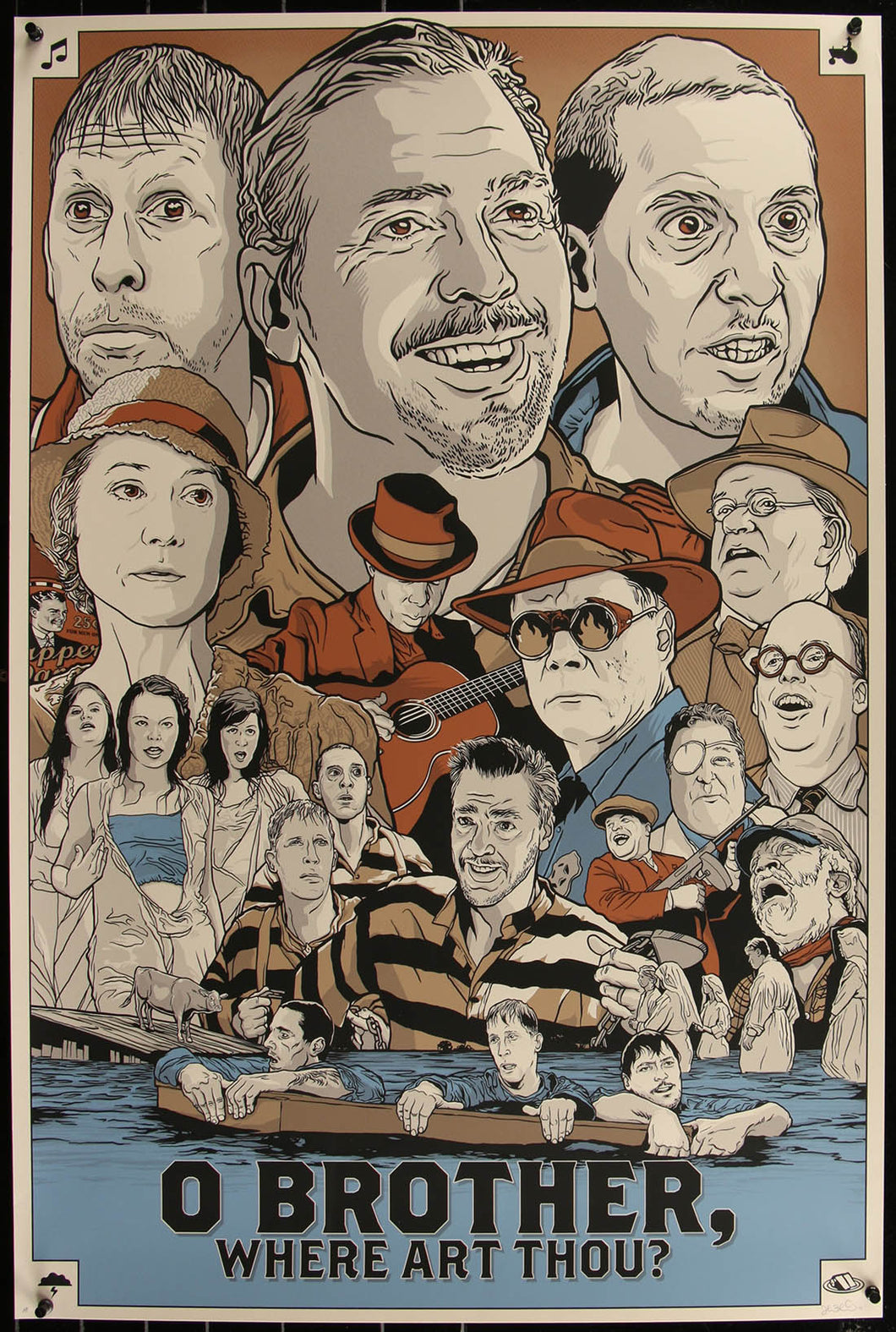 O Brother, Where Art Thou? by Joshua Budich AP Screen Print Movie Art Mondo