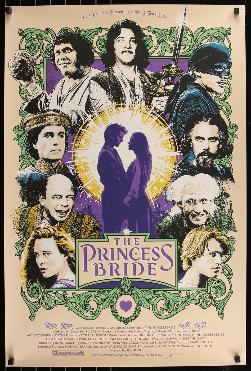 The Princess Bride by James Rheem Davis 60/87 Screen Print Movie Art Poster