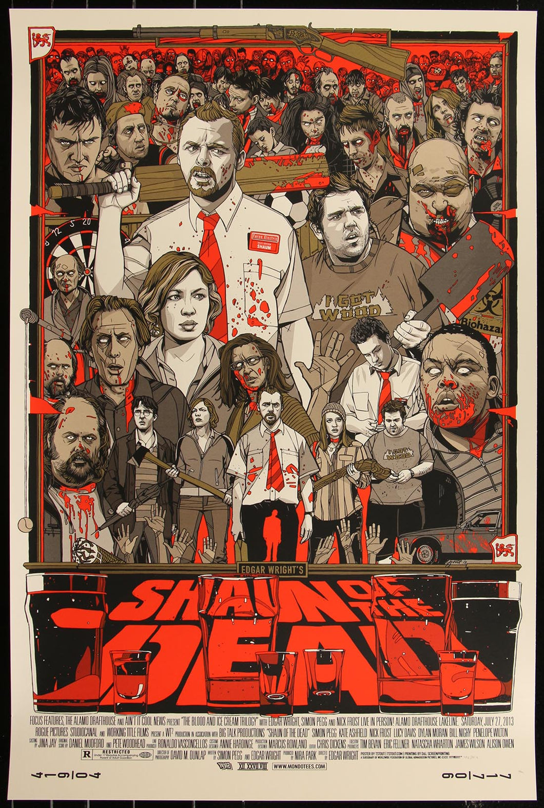 Shaun of the Dead by Tyler Stout 492/710 Screen Print Movie Art Poster Mondo