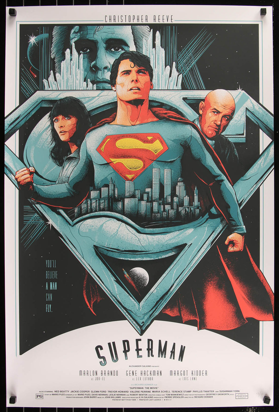 Superman by Matt Ryan Tobin 53/75 Screen Print Movie Art Poster