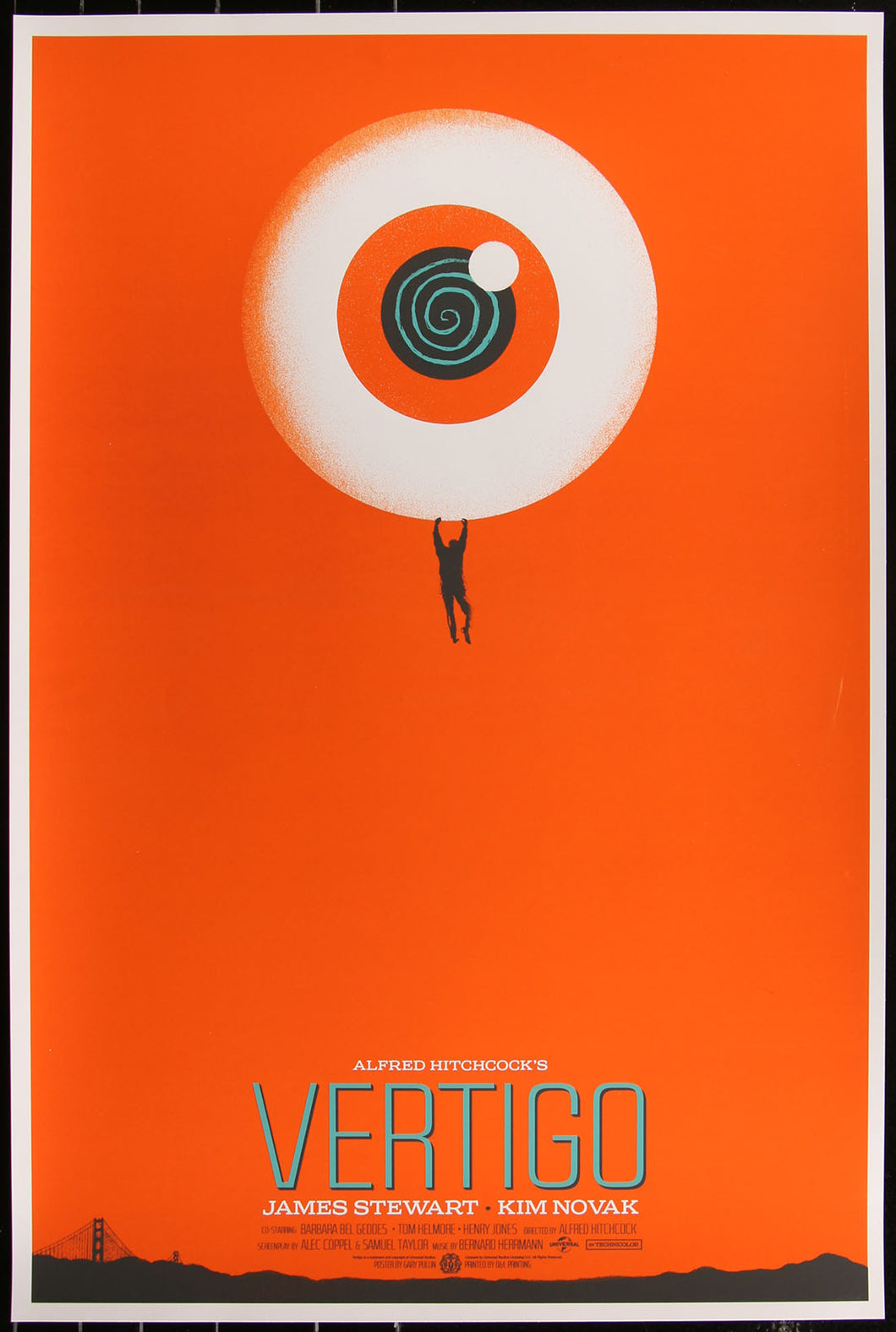 Vertigo by Gary Pullin 65/240 Screen Print Movie Poster Mondo Alfred Hitchcock