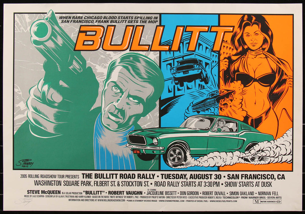 Bullitt by Greg Stainboy Reinel Screen Print Movie Art Poster Alamo Drafthouse