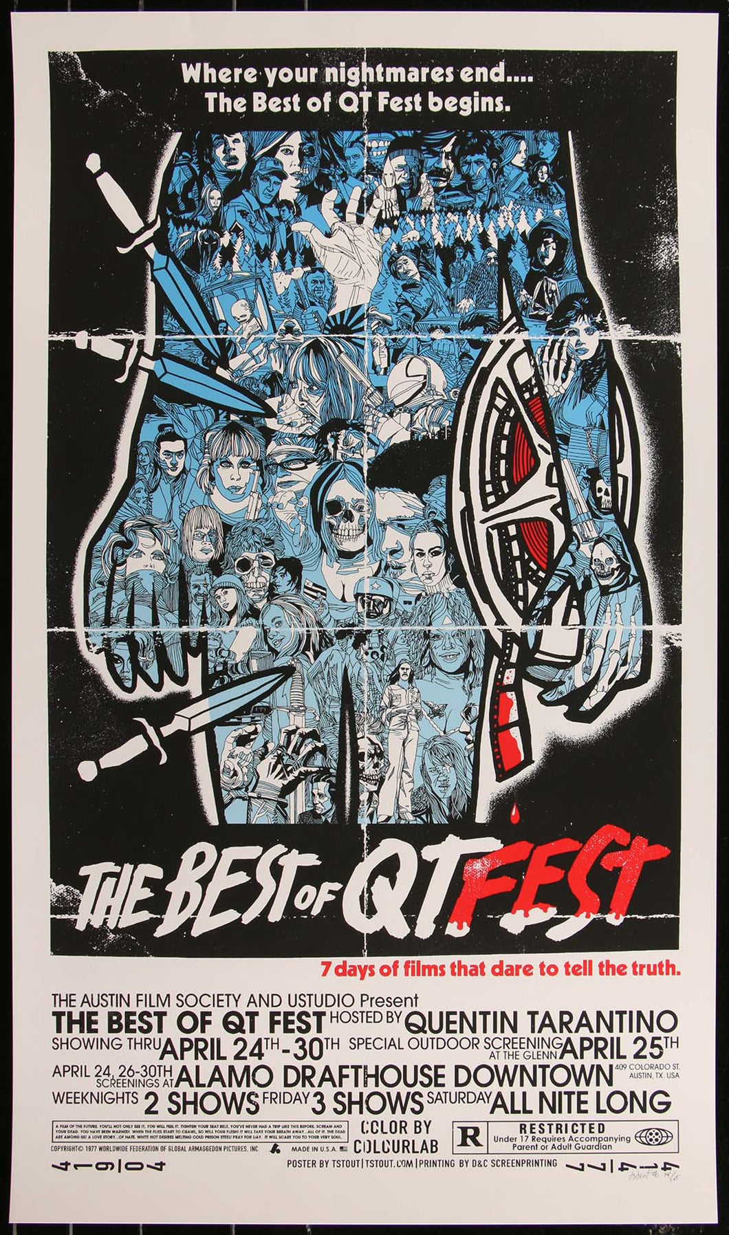 The Best of QT Fest by Tyler Stout 94/105 Screen Print Movie Art Poster Mondo