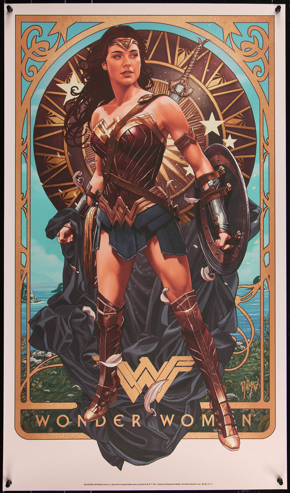 Wonder Woman (Variant) by Juan Carlos Ruiz Burgos 98/100 Screen Print Movie Art Poster